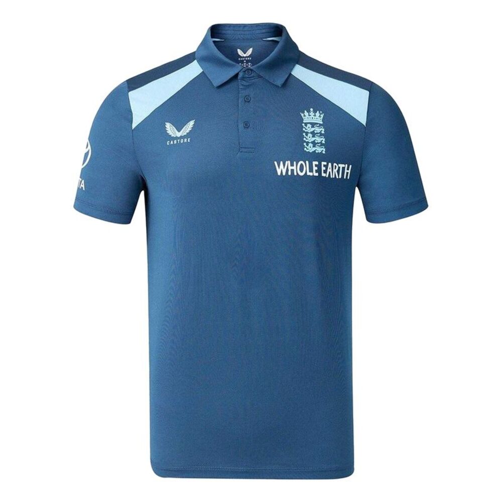 Castore Mens 2026/2027 England Cricket Polo Shirt / Ensign Blue